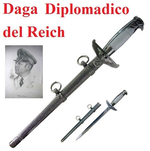 Daga diplomatico del reich coltello storico del personale diplomatico tedesco del periodo nazista.